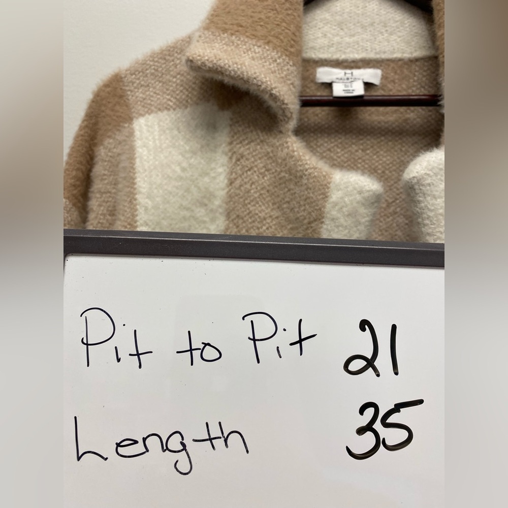 🤎 H by Halston Buffalo Plaid Knit Cardigan Coat 🤎 Size Small - Picture 7 of 7